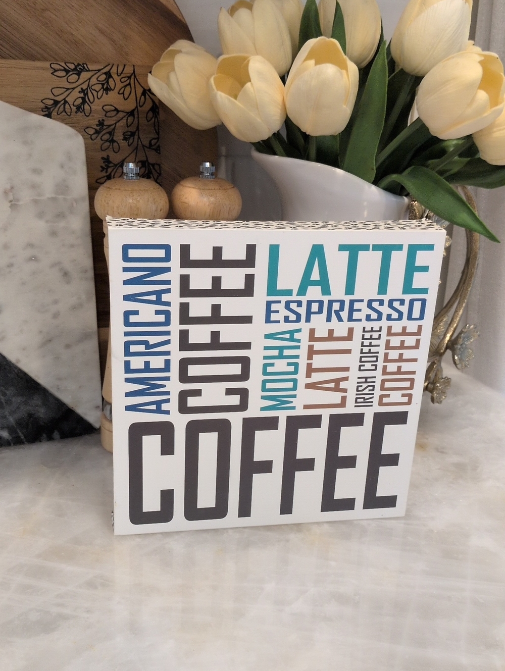 Coffee Typography Block Sign - Home Accents